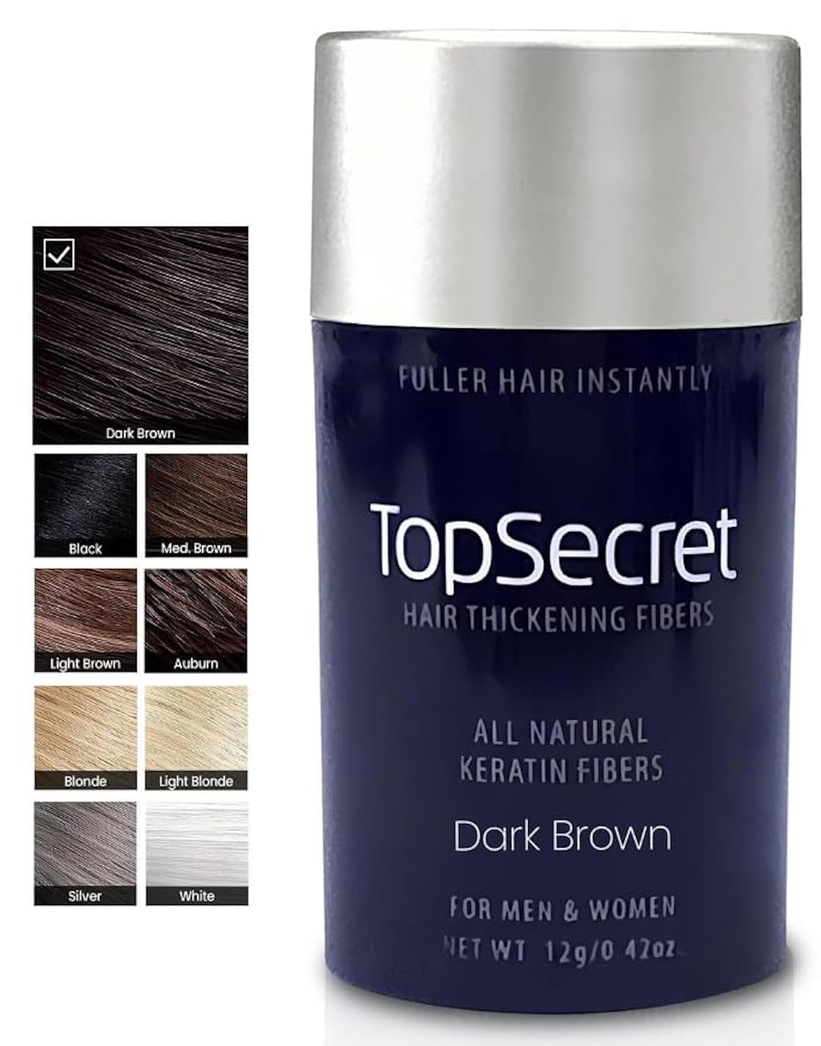 Hair Thickening Building Fibers - Natural & Undetectable Hair Filler for Men & Women | Weather-Resistant (Light Brown, Medium)