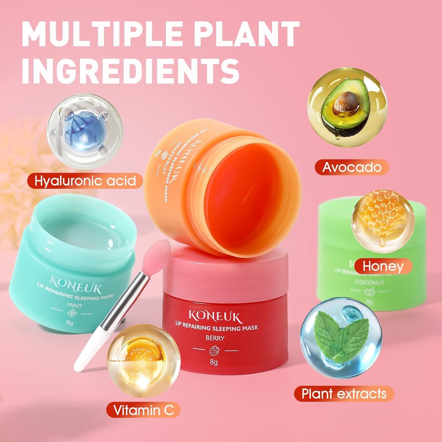 Lip Sleeping Mask Set - 24 Pack Hydrating Overnight Masks with Vitamin C & Coconut Oil | Perfect for Mother's Day Gifts & Spa Parties