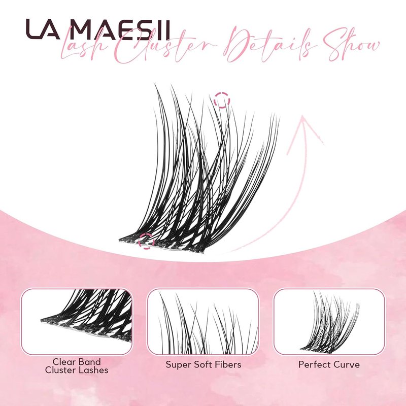 Clear Band Lash Clusters - 120 Pcs Natural Look Individual Eyelashes | 10-14mm Reusable
