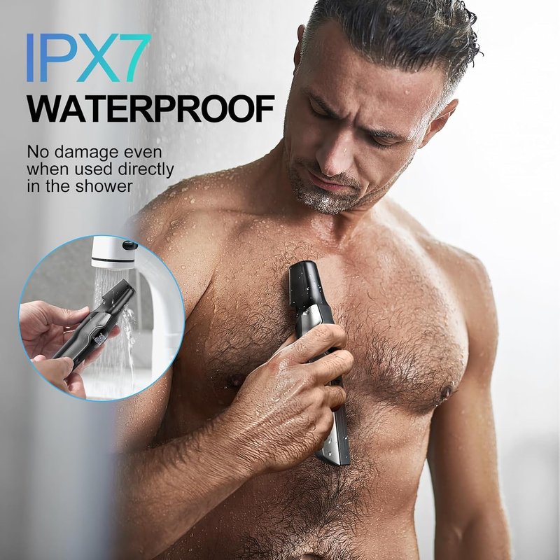 Beard Trimmer for Men - 14 in 1 Professional Mens Grooming Kits, Hair Clippers with Dual-Speed Motor for Beard Head Body Face Nose Ear Mustache Trimmer IPX7 Level LED Display 210 Min Electric Razor