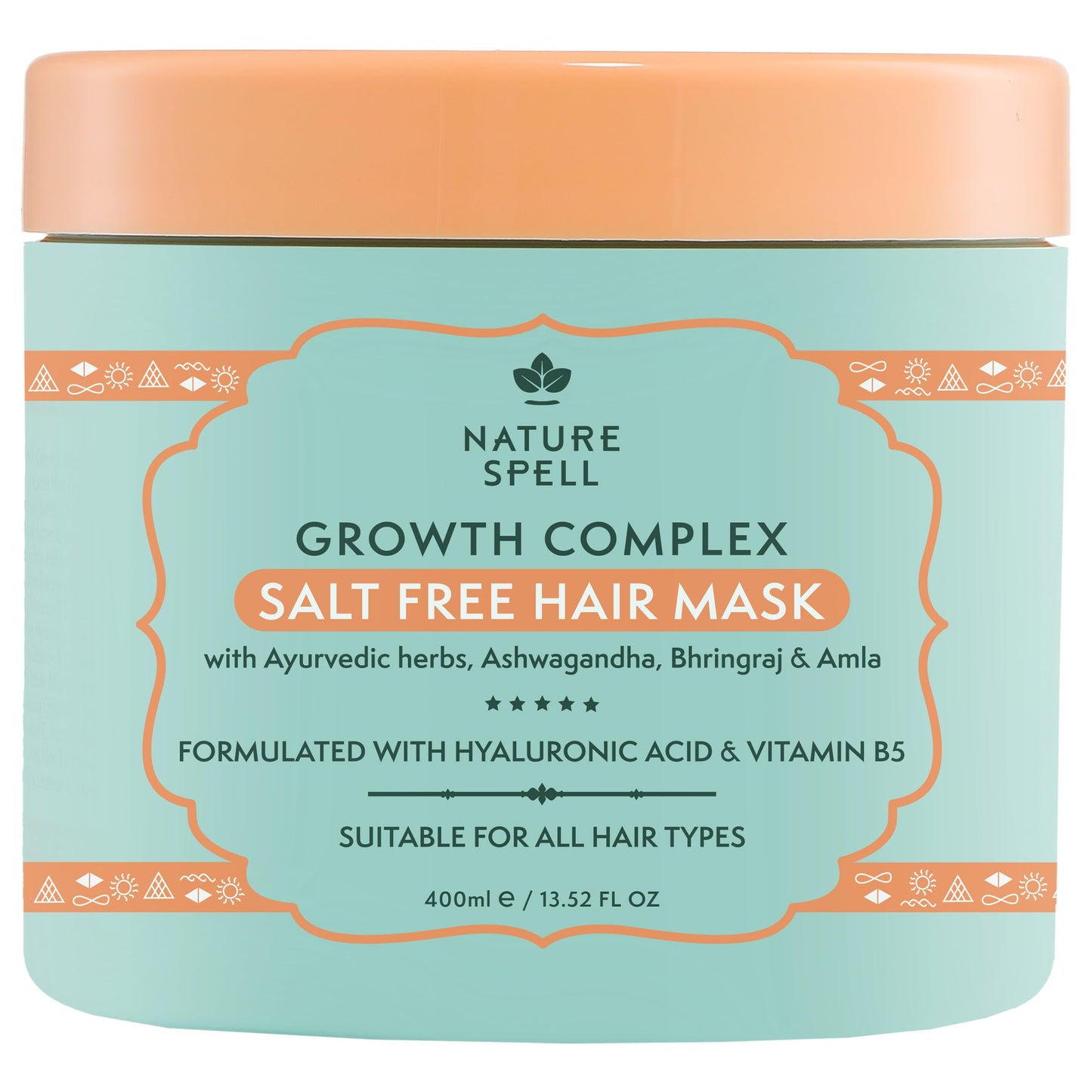 Nature Spell Hair Growth Mask, Deep Conditioner for Dry and Damaged Hair, Strengthens & Repairs Dull Tresses, with Hyaluronic Acid, Coconut Oil and Shea Butter, Colour Safe, Vegan, 13.52 Fl Oz