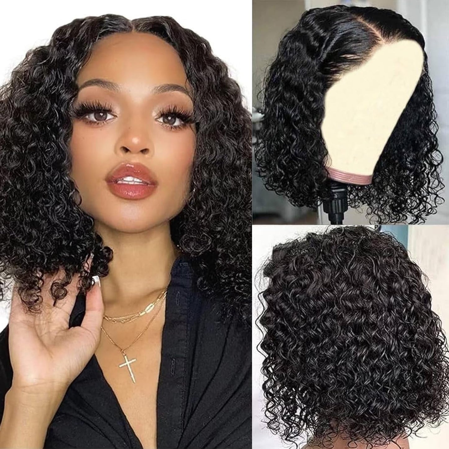 Deep Wave Bob Wig - 200 Density HD Lace Front Human Hair | Glueless Short Curly 12 Inch for Black Women