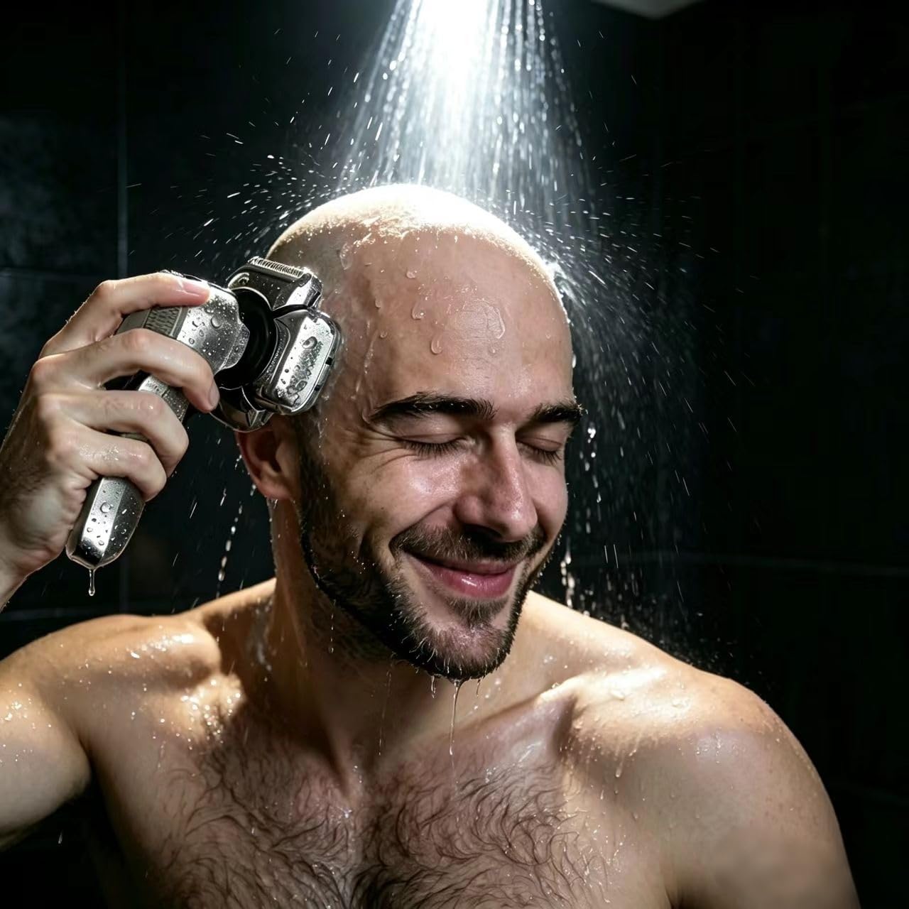 YINICARE® Head Shaver for Bald Men Electric Razor for Fast Shower Shaving with 9D Rotary Blades 6-in-1 Grooming Kit for Head Face Beard Nose Body Hair Trimmer Wet & Dry Cordless USB-C Charging