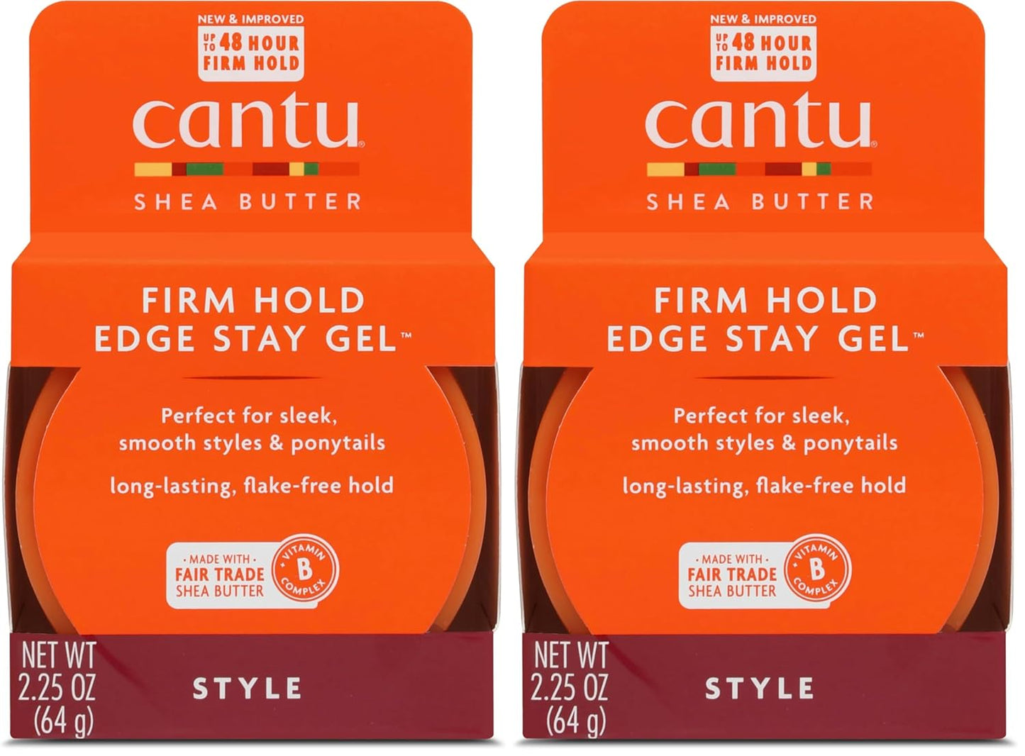 Cantu Extra Hold Edge Stay Gel - Long-Lasting Hold for Smooth Edges | 2.25 Oz