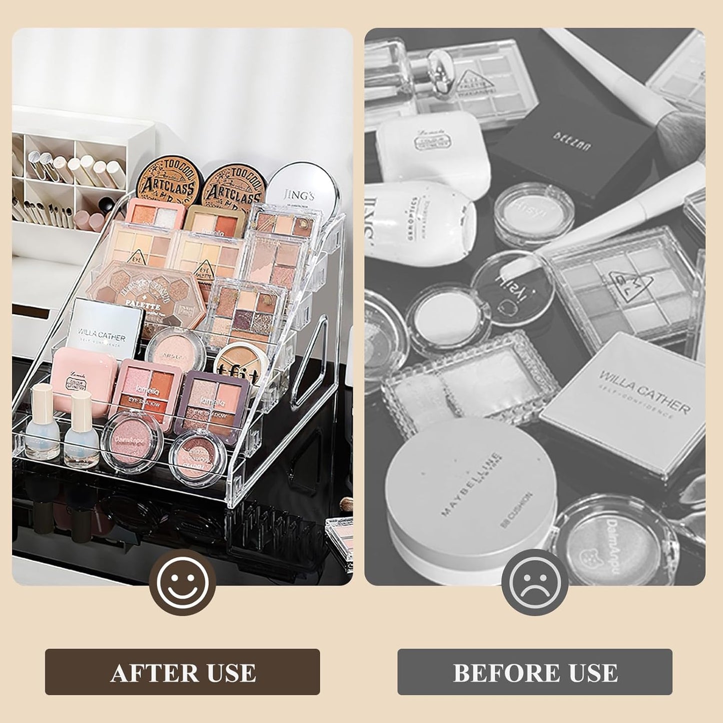 Acrylic Nail Polish Organizer Rack - 7 Tier Clear Display Stand for Makeup, Sunglasses & Essential Oils | Transparent