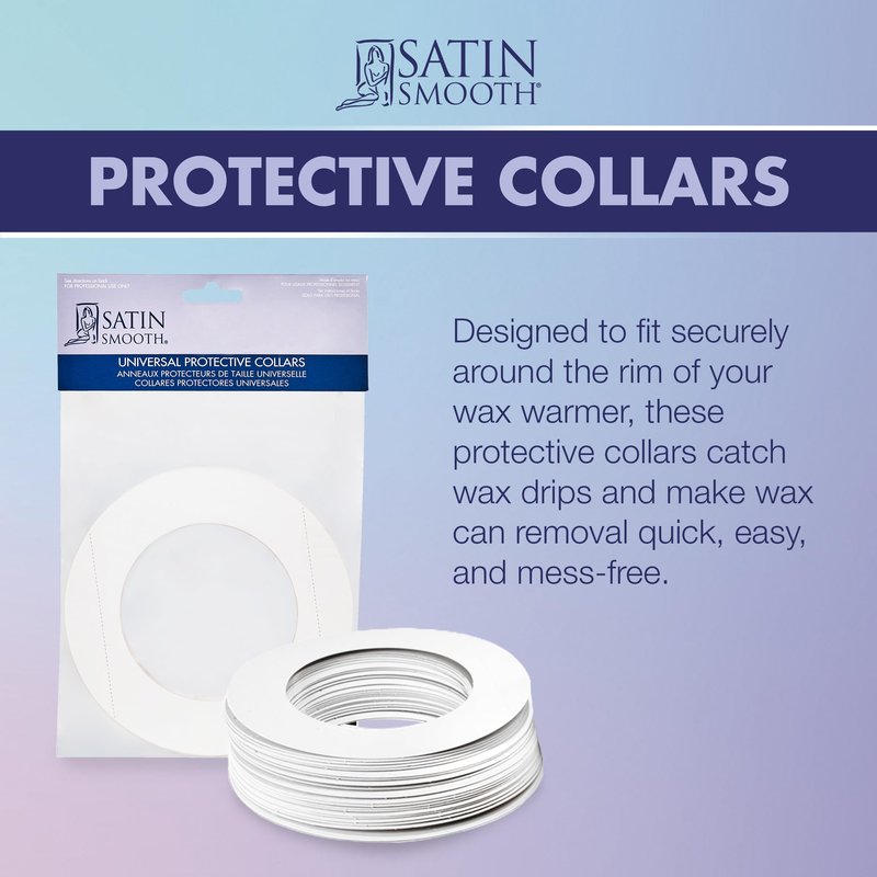 Satin Smooth Universal Wax Warmer Collars – Disposable Protective Rings for Wax Pots, 20 Count