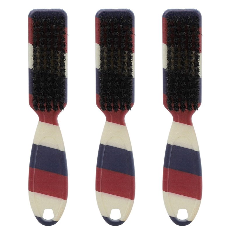 3 Pieces Barber Fade Brush, Soft Beard Fade Brush, Versatile Styling Cleaning Brush with Ergonomic Handle, Cleaning Nylon Brush for Beauty Salon, Home, Impact