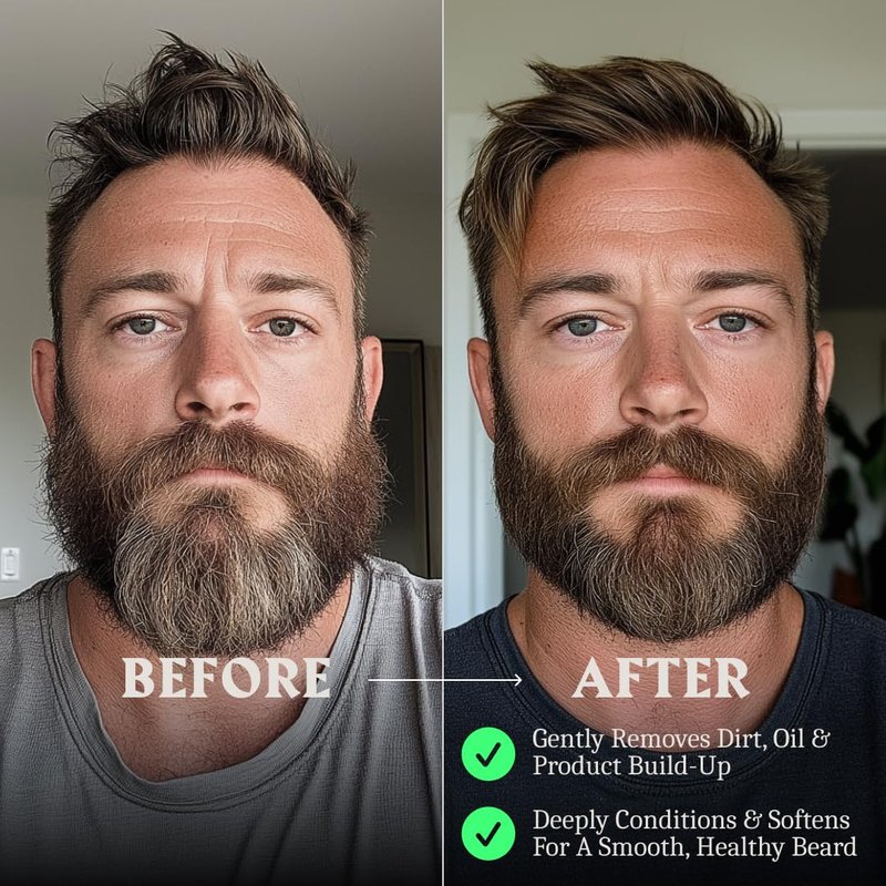 Striking Viking Unscented Beard Wash & Conditioner - 10 Fl Oz, Pack of 2 - Deep Cleansing Oil Formula - Soothing Softener with Jojoba Oil - Itch-Free Gentle Hydration for Beard Care