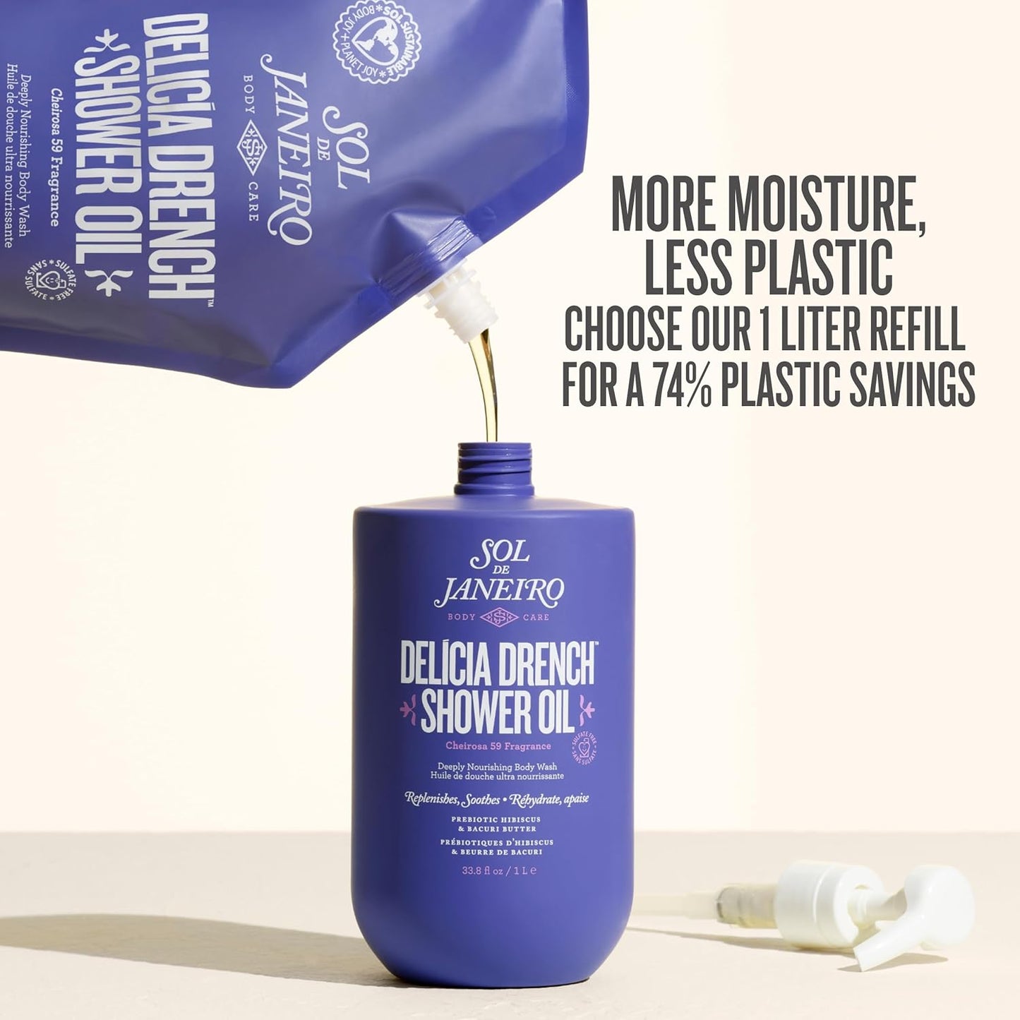 Delicia Drench Shower Oil - Deeply Nourishing Body Wash for Soft Skin | 10 Fl Oz