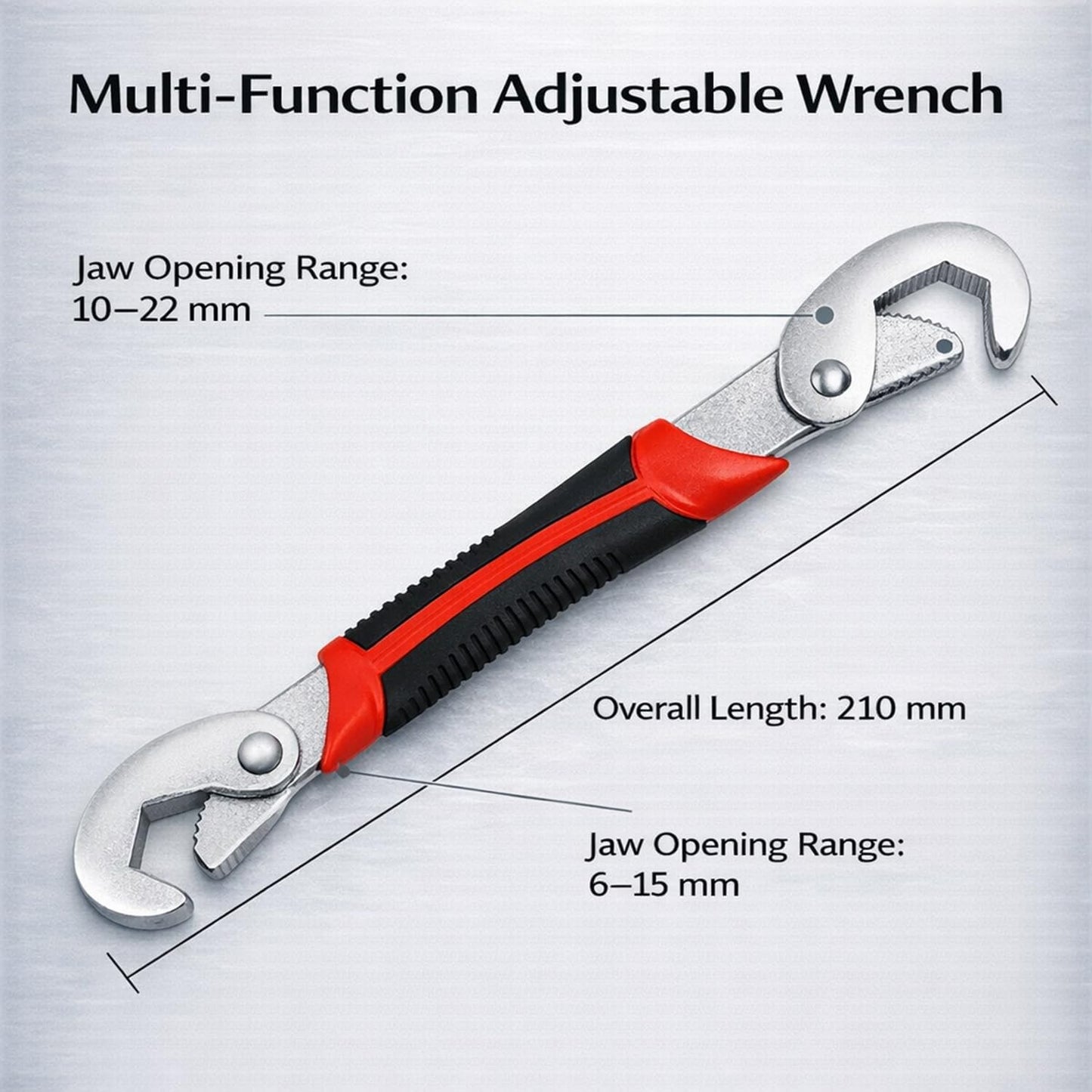 Double Head Adjustable Wrench Set - 6-22 mm Wide Jaw Spanner | Dual Size Tool for Mechanics & Repairs
