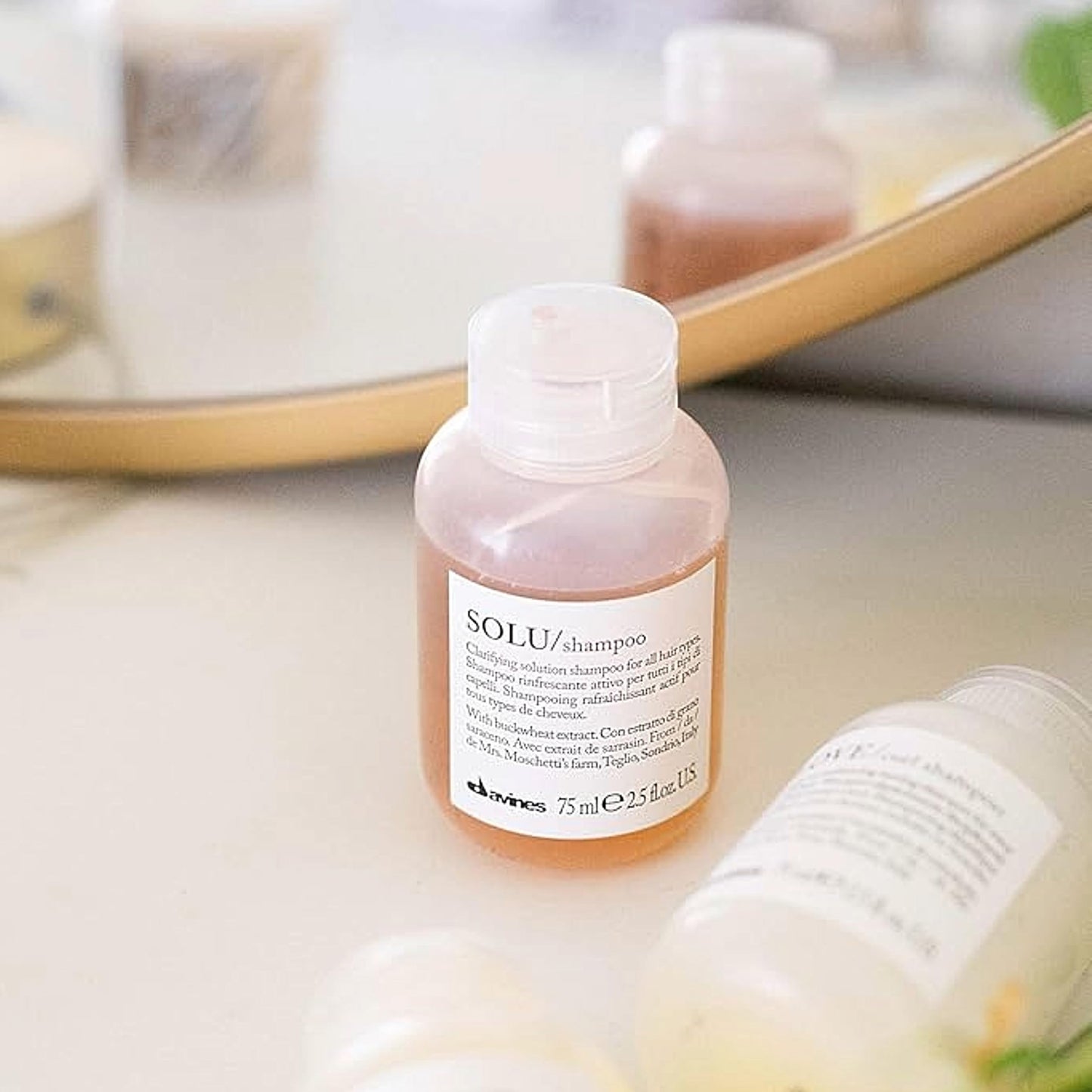 Davines SOLU Shampoo, Deep Cleansing from Accumulation or Residues of Styling Products for Normal to Heavily-Styled Hair - Gives a Refreshed Scalp, Travel Size, 2.54 Fl Oz