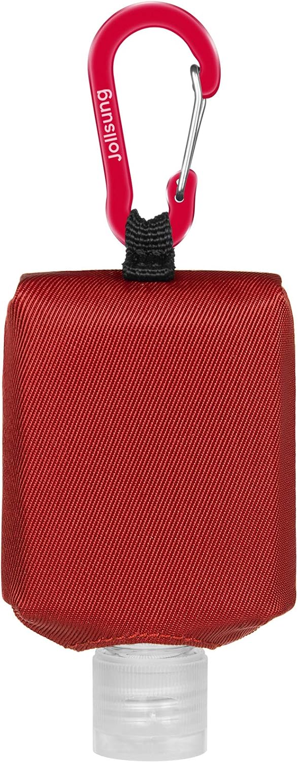 Hand Sanitizer Bottle Case Holder - Refillable 60ML/2 oz Travel Containers with Carabiner | Flip Cap Design