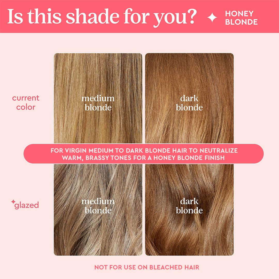 Glaze Super Gloss Conditioning Gloss - Honey Blonde for Medium to Dark Hair | Rinse-Out Semi-Permanent Color Enhancer