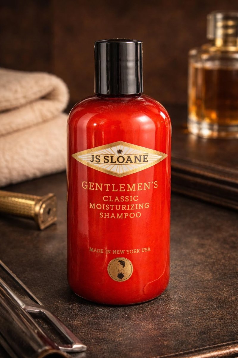 JS Sloane Moisturizing Shampoo for Men – Hydrating Formula for Dry Hair – Strengthening with Vegetable Protein – Premium Daily Grooming Shampoo (8 oz)
