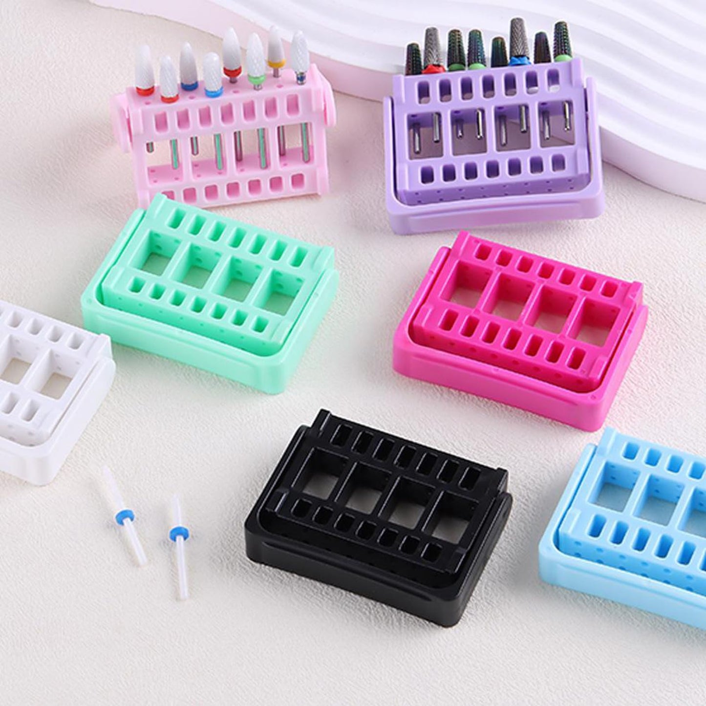 Portable Nails Technician Storage Stand for Drill Bits and Manicure Accessories NonSlip Base File Stand Art Equipment Storage Hygienic File Holder Modern Manicure Workstation Non Slip Drill Bit Rack