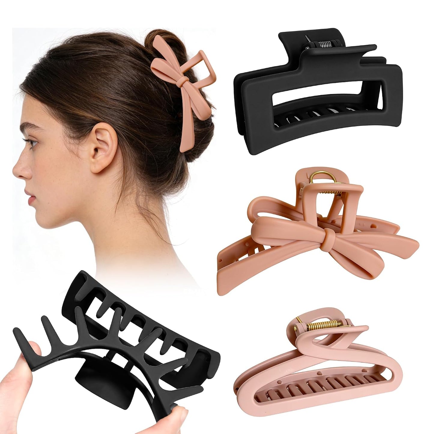 Soft Cloud Claw Clips - 3 Pack Cozy & Flexible Hair Accessories for Women | Perfect for Thin & Thick Hair