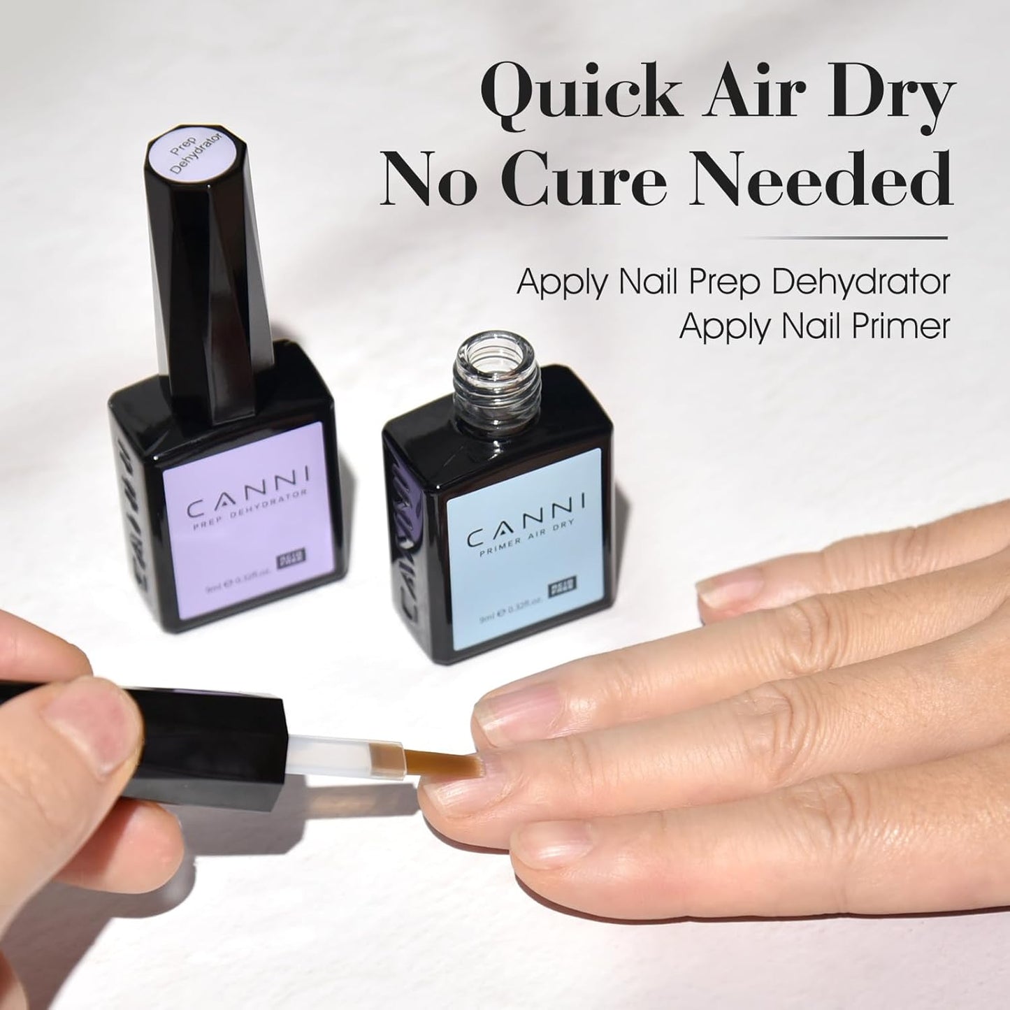 CANNI Nail Dehydrator and Primer Set - Acid Free Gel for DIY Manicure | 2 Pcs Kit for Home Salon