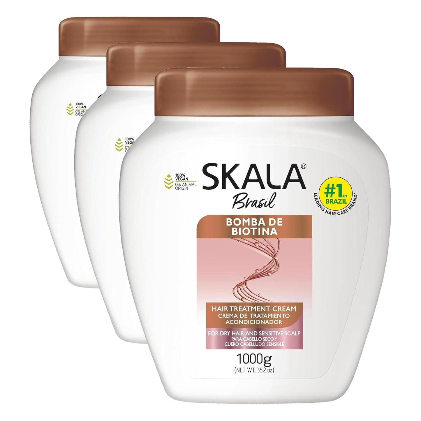 Skala Biotin 2-in-1 Treatment Cream & Leave-In Conditioner - Strength & Nourishment for All Hair Types | 35.2 oz