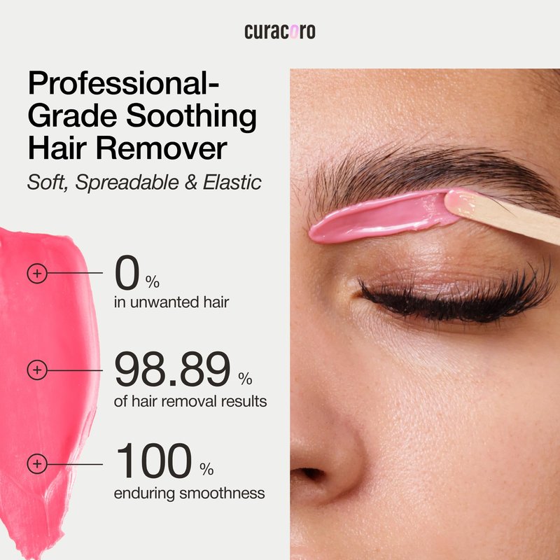 Curacoro Waxing Essentials - Hair Removal Products for Full Body Waxing on Face, Body, Brazilian, Bikini, Legs, Underarms, Skin-Friendly Wax Beads for Women & Men