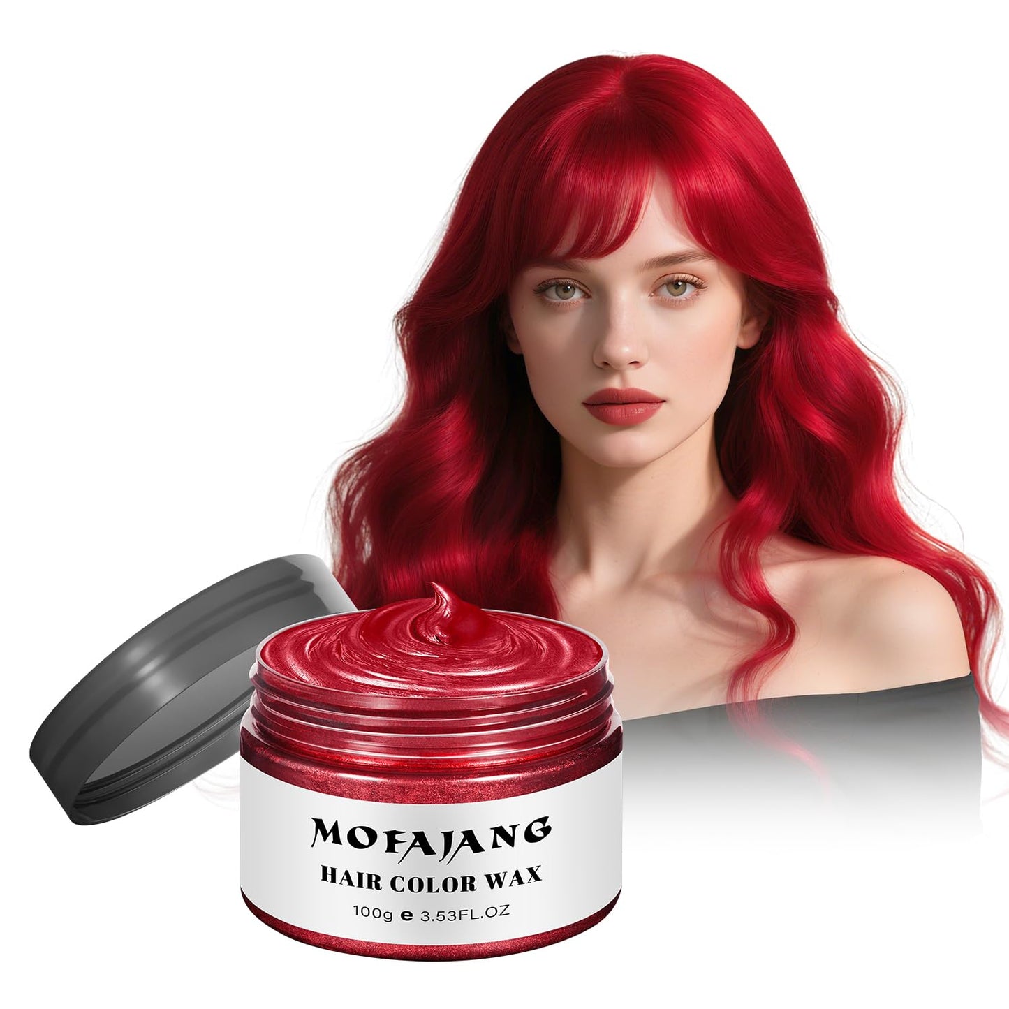 Temporary Red Hair Wax - Washable Styling Mud for Men & Women | Instant Color for DIY Cosplay & Halloween