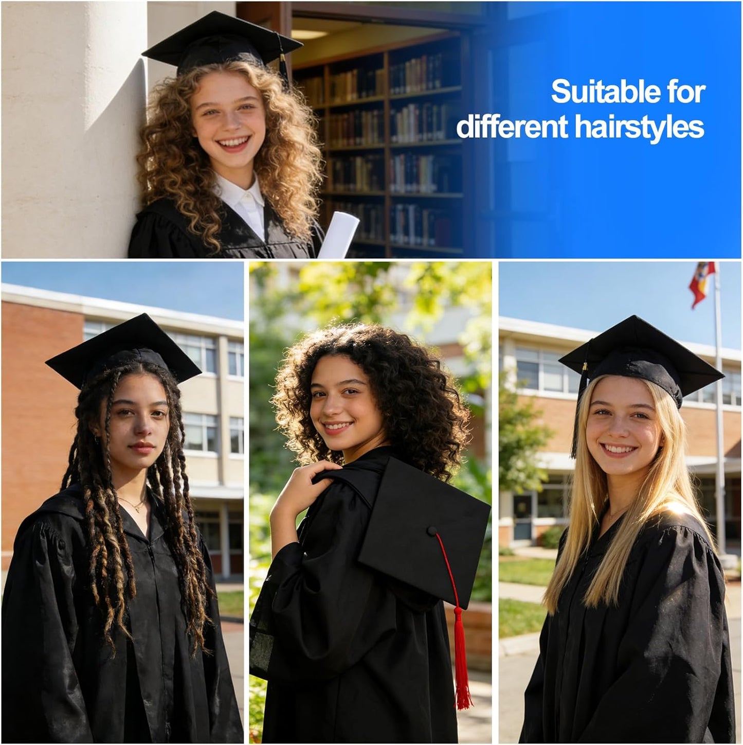 Graduation Cap Headband - Secure Anti-Fall Hairband for Graduates & Students | Comfortable Fit