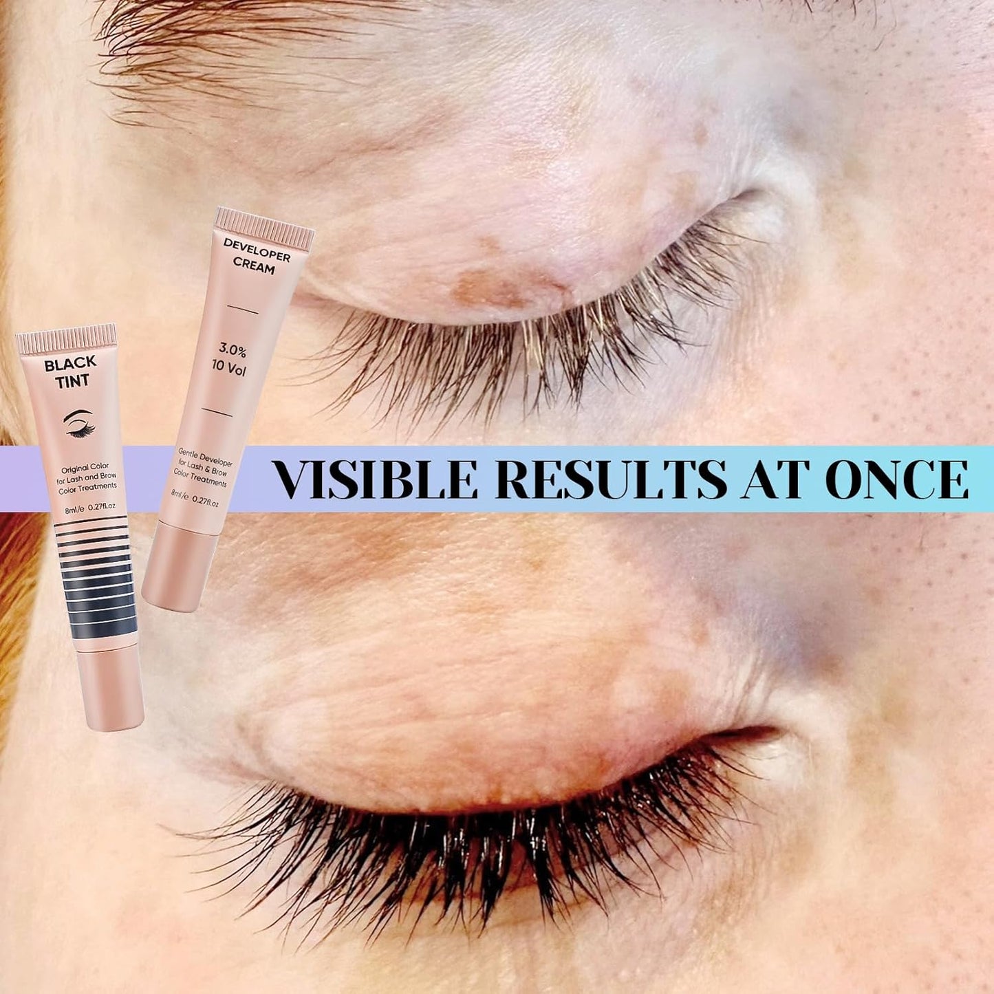Instant Black Eyelash Color Kit - Easy Application for Natural Results | 8ml for Beginners & Salons