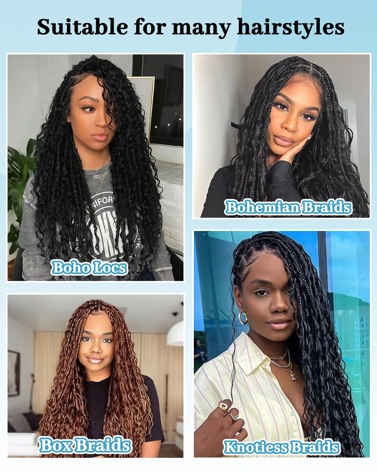 Flagship Human Braiding Hair for Boho Braids 16 Inch 100g Deep Wave Bulk Human Hair for Braiding No Weft Curly Wet and Wavy 2 Bundles Extensions