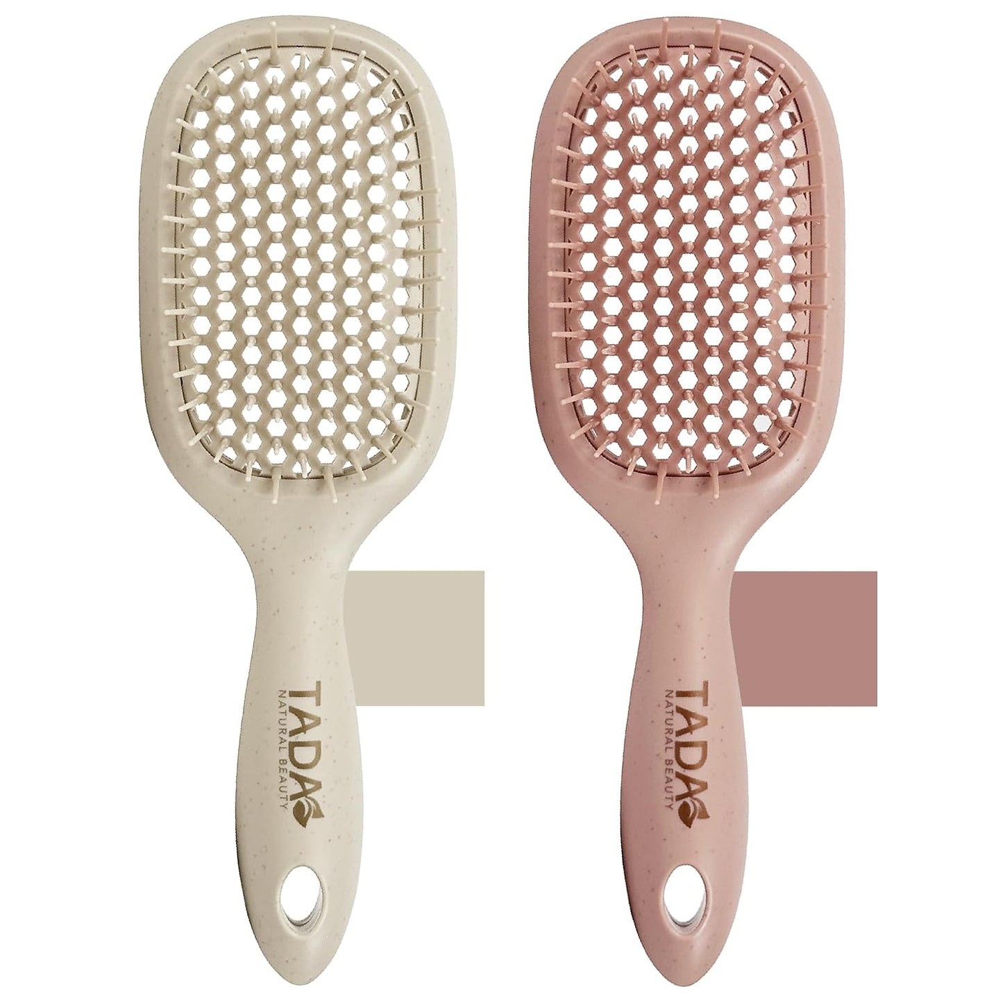 Natural Beauty Hair Brush Detangler - Ideal for Curly, Thick, and Wavy Hair | Quick Drying & Styling, 2-Pack (4 Colors)