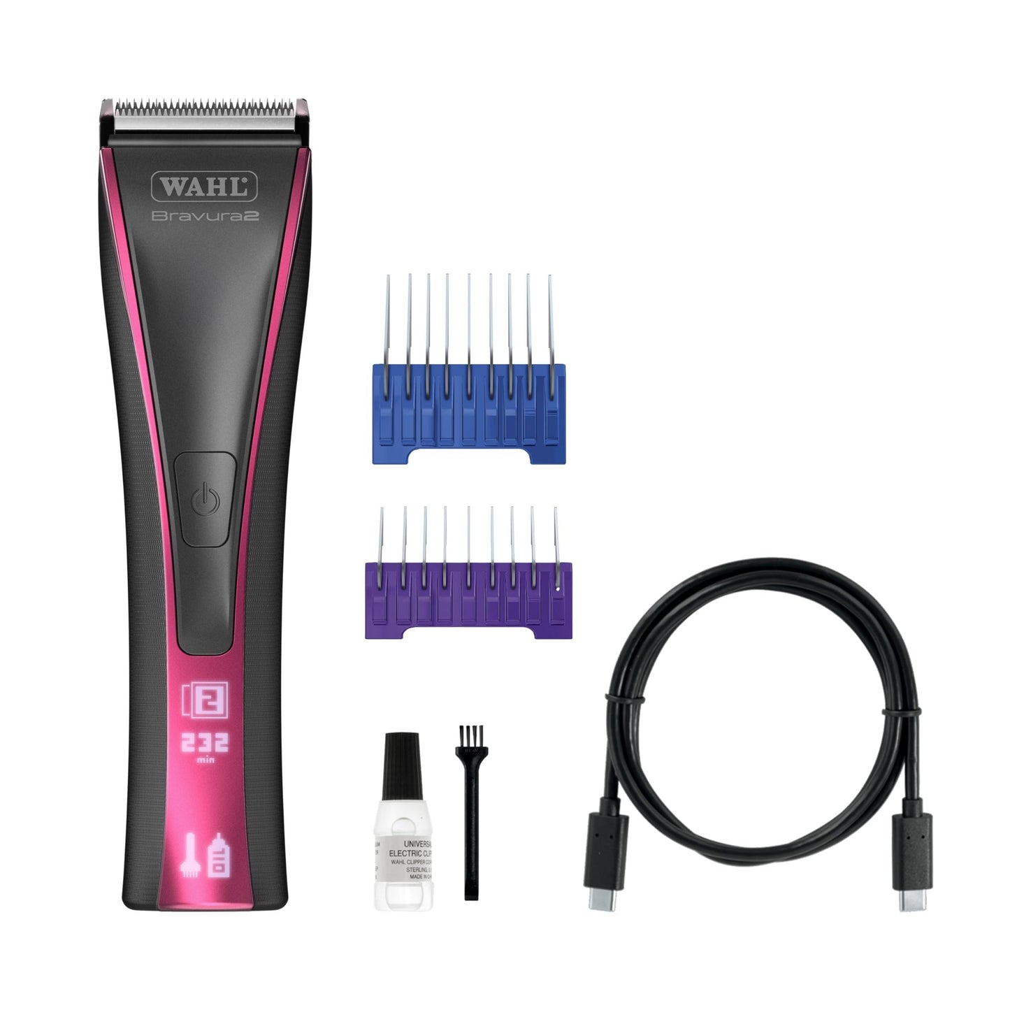 Wahl Pro Animal Bravura2 - Cordless Professional Pet Clipper for Dogs, Cats & Horses - Multi-Speed - Durable & Easy to Carry - USB Charging - Travel-Friendly - Comfortable Grip - Brilliant Rose