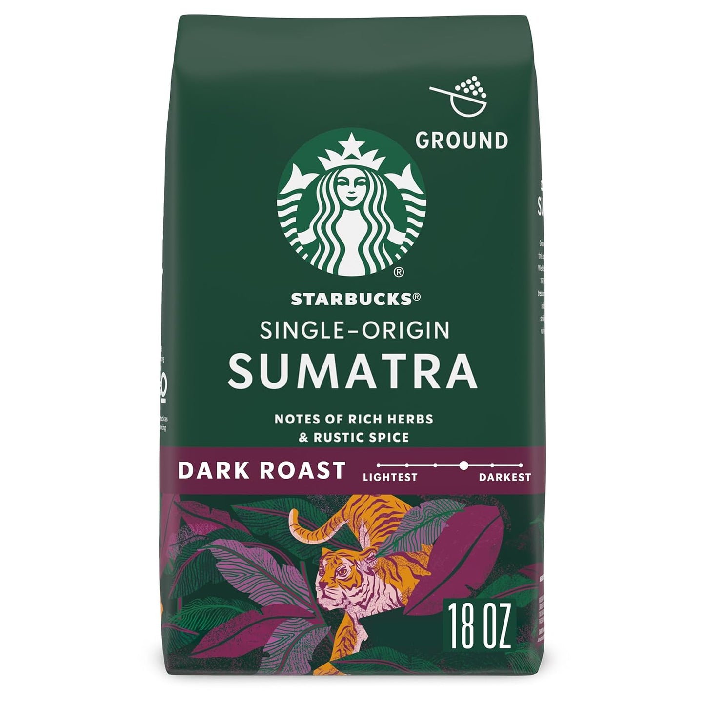 Starbucks Ground Coffee - Dark Roast Italian Blend | 100% Arabica, 18 oz Bag