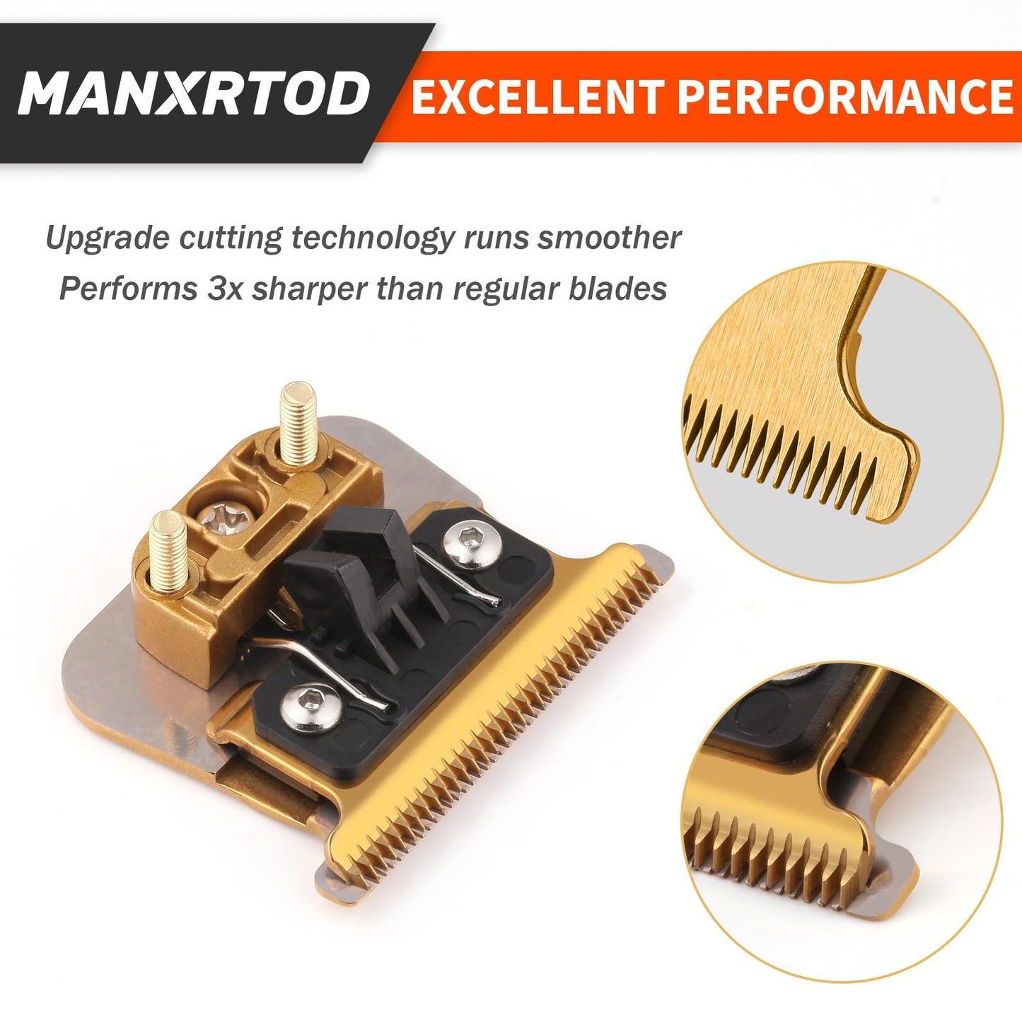 FXGOLD 2.0 Replacement Blade for All BaBylissPRO FX787 & FX726 Trimmers, Ultra Precise DLC Replacement Blades Compatible with BaByliss Trimmer Blades, FX707Z Gold