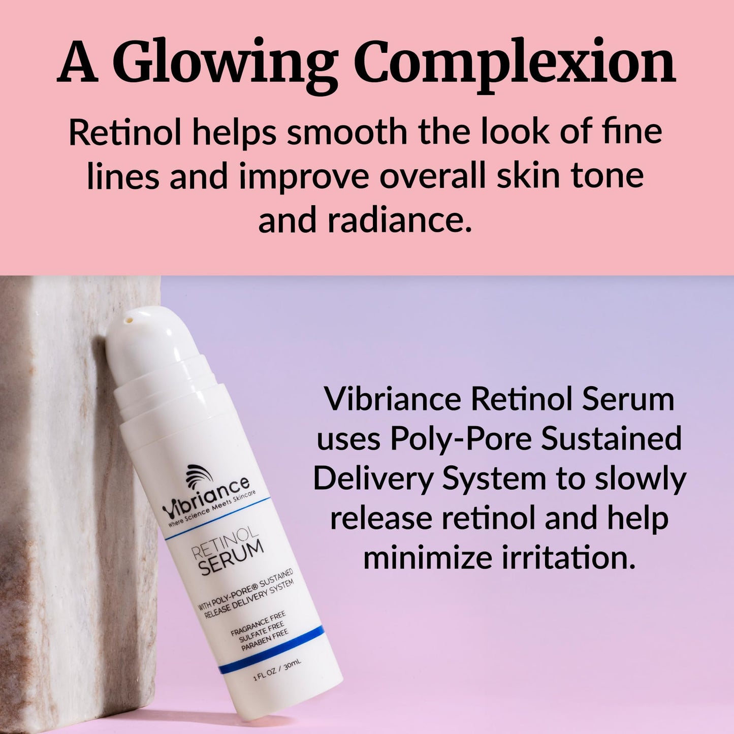 Vibriance Retinol Serum for Face - Reduces Appearance of Deep Wrinkles and Large Pores, Enhances Tone, Improves Complexion - Sensitive, Mature Skin Night Cream - 1 fl oz