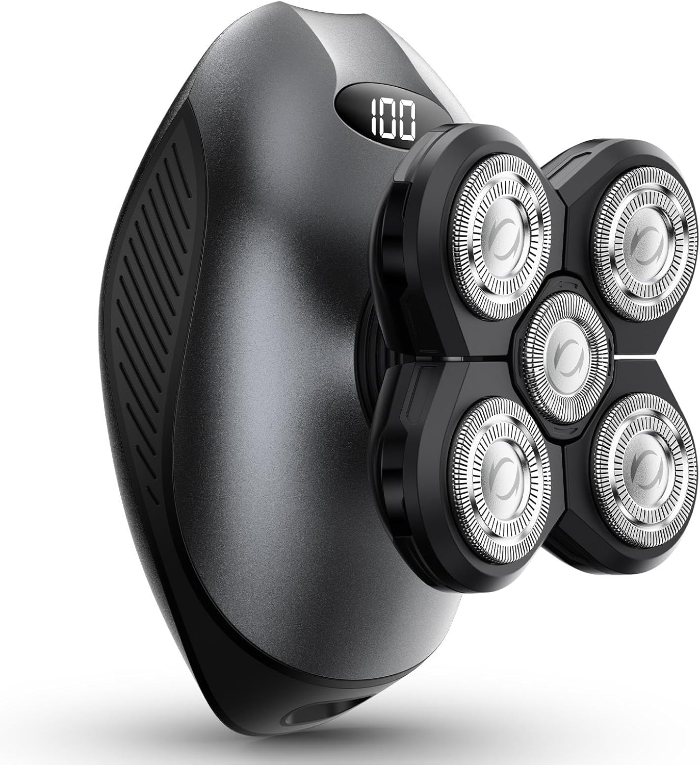 Bald Head Shaver & Body Razor - Cordless Rechargeable Wet/Dry Electric Trimmer | Waterproof, Rotary Blades, Gray