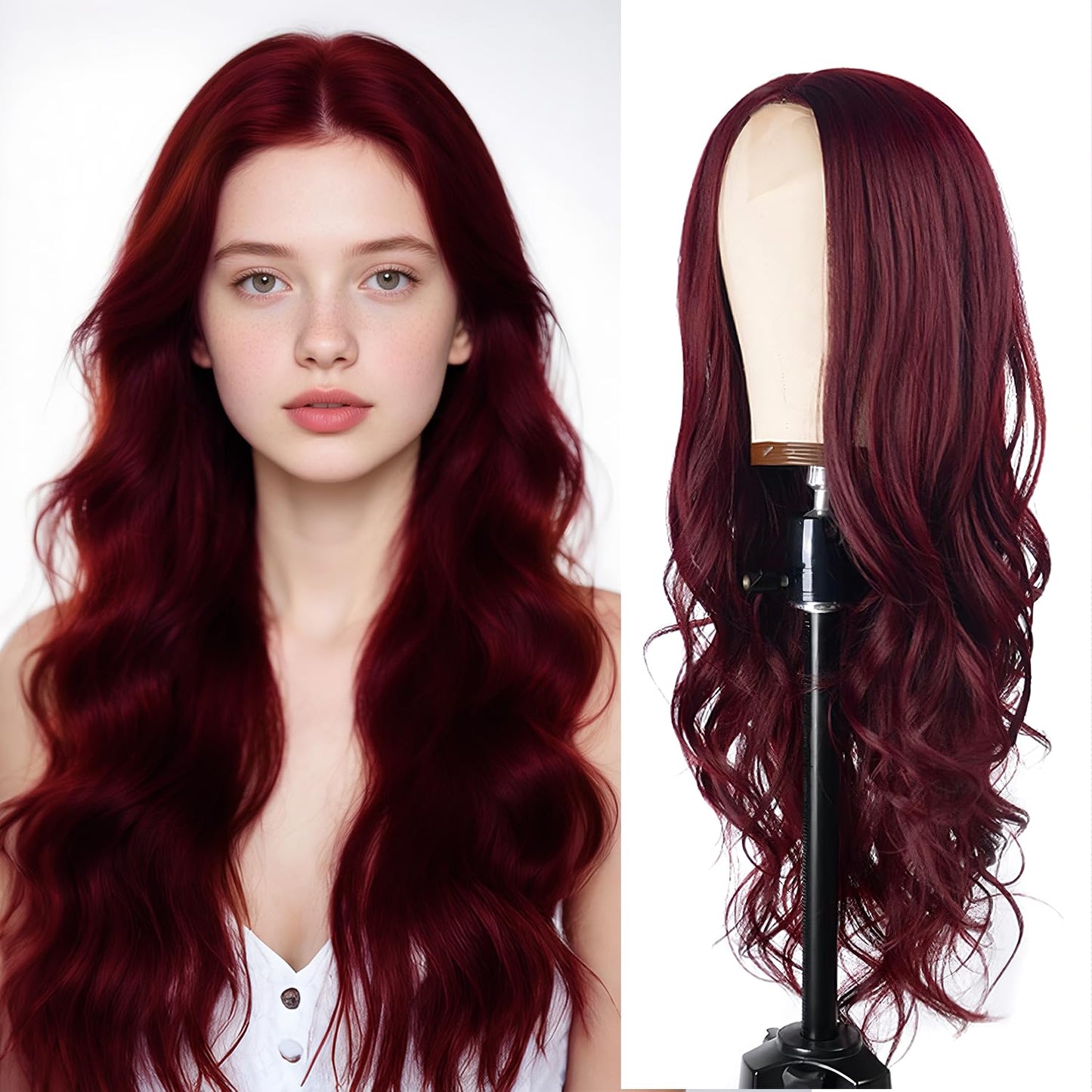 Ombre White Wig - 26 Inch Long Wavy Synthetic Hair for Daily Wear | Cosplay & Halloween