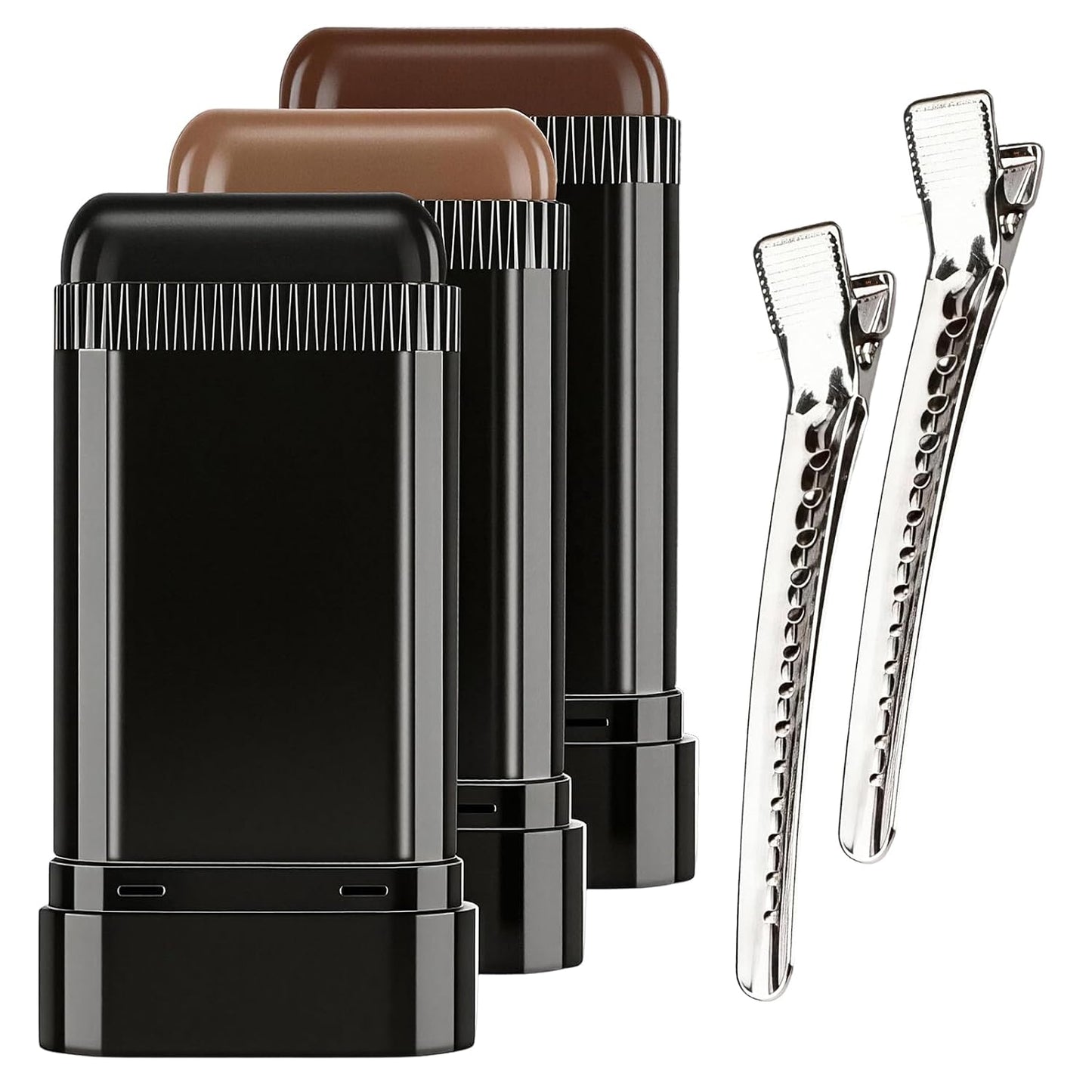 Hair Dye Stick Set - 3 Pcs Gray Hair Concealer with Duckbill Clips | Quick Touch-Up for Men & Women