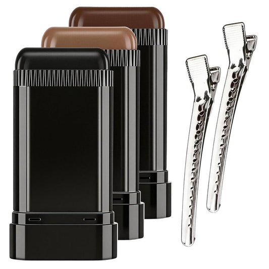 Hair Dye Stick Set - 3 Pcs Gray Hair Concealer with Duckbill Clips | Quick Touch-Up for Men & Women