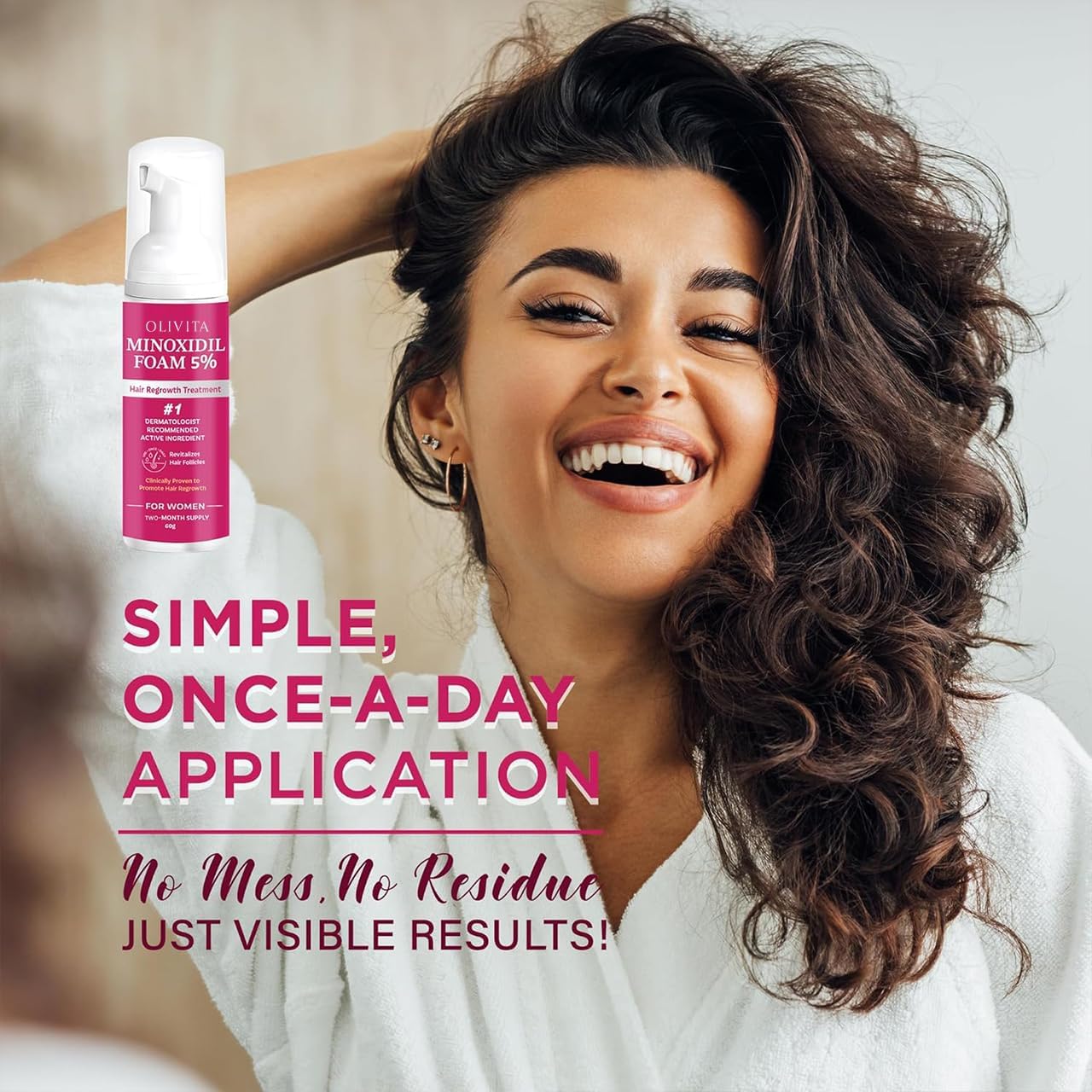 5% Minoxidil Foam for Women Hair Growth: Extra Strength Hair Regrowth Treatment - Hair Loss Solution - Revitalize Hair Follicles & Regrow Thicker, Fuller Hair