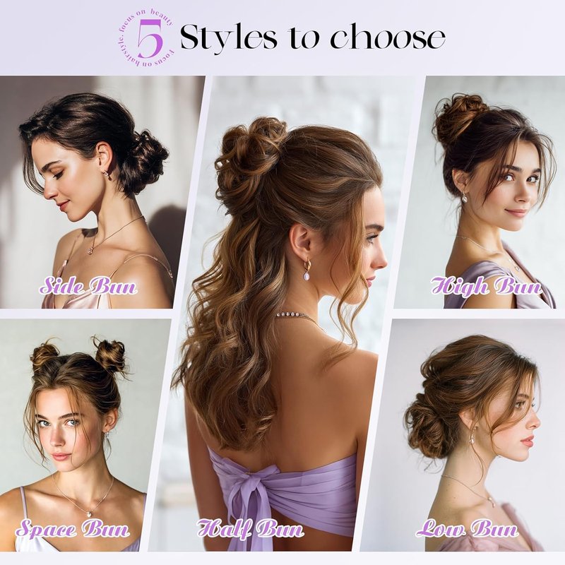 Human Hair Bun - 100% Real Human Hair Messy Bun Piece | Fluffy Donut Updo for Women - Dark Brown, 16g