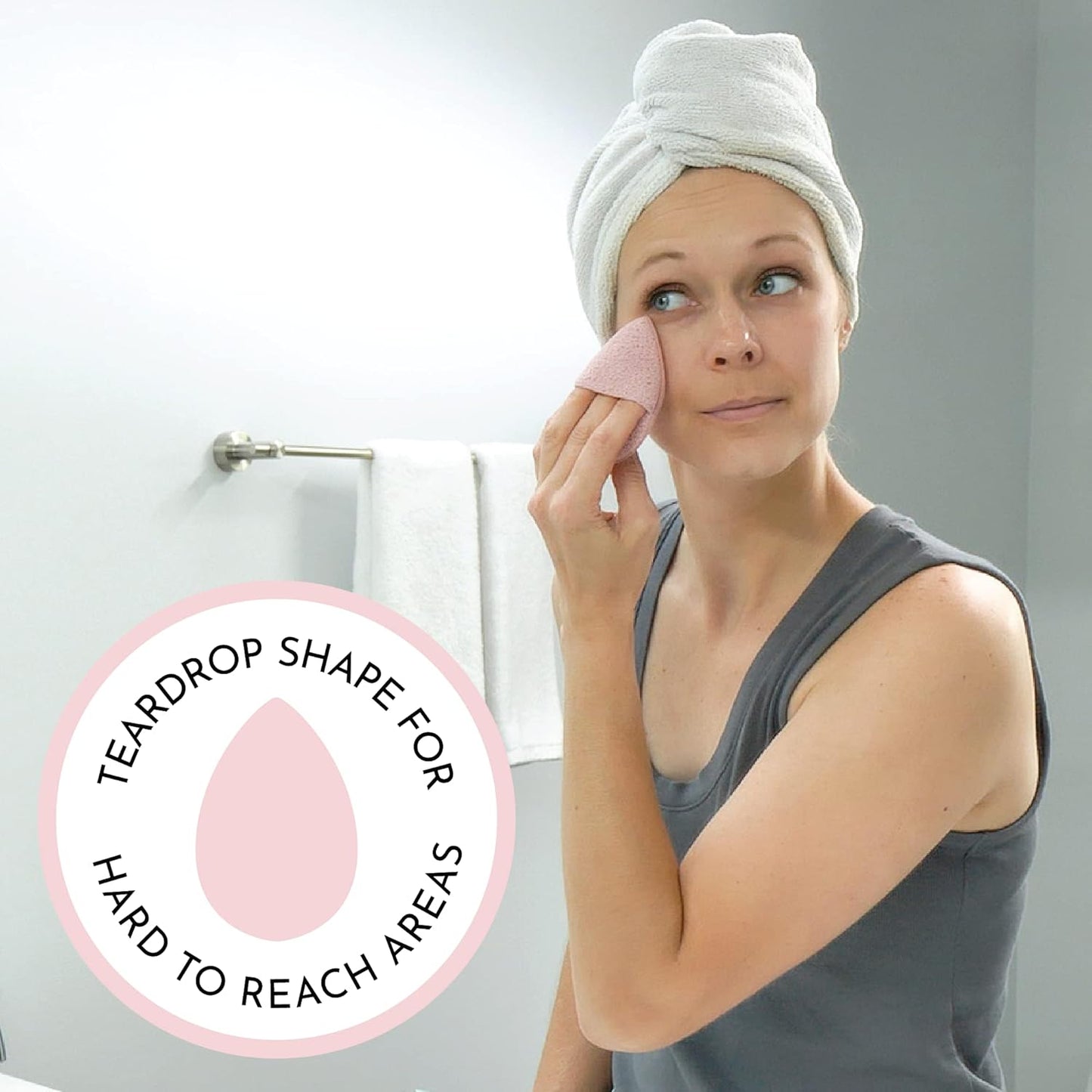 Face Sponges for Cleansing - Reusable Exfoliating Makeup Remover | Blue & Pink, 2 Pack