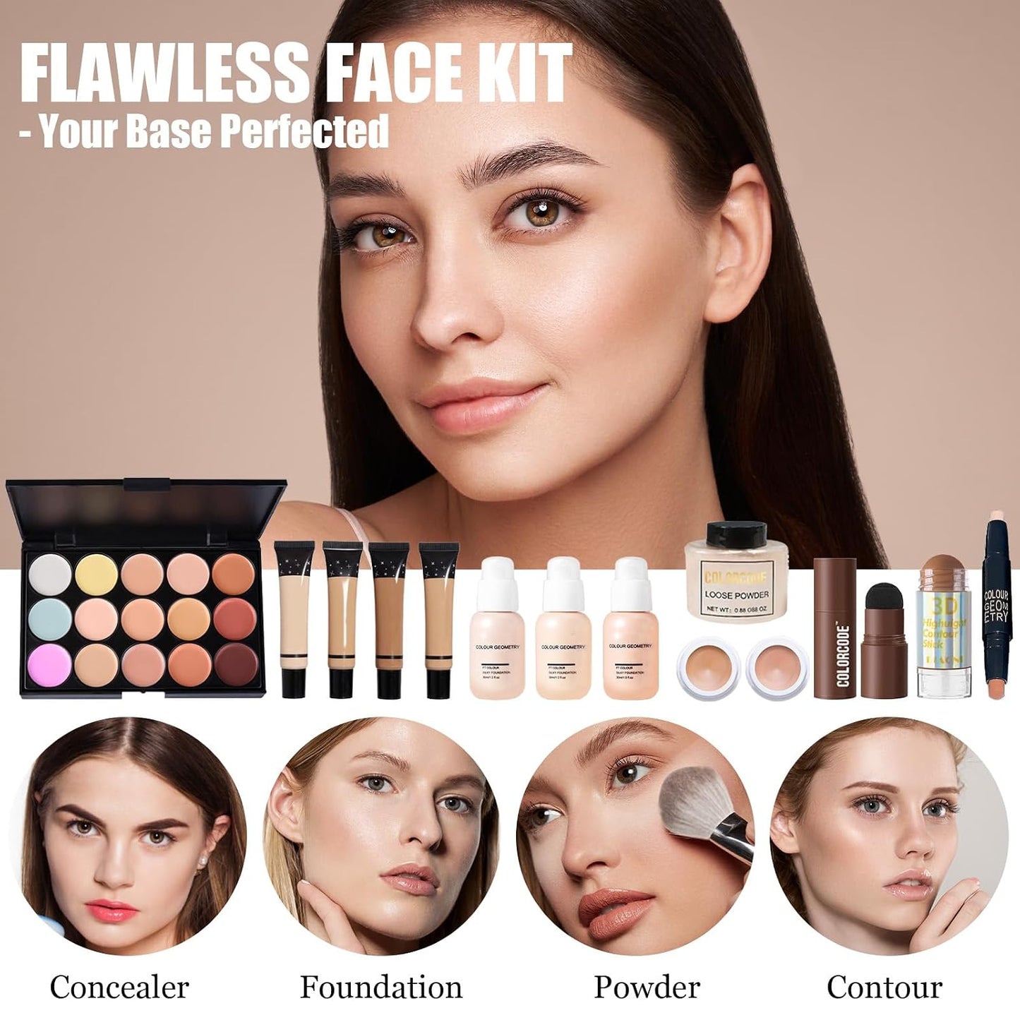 All-in-One Makeup Kit for Teens | Professional Makeup Set with Eyeshadow, Eyeliner, Foundation & Brushes