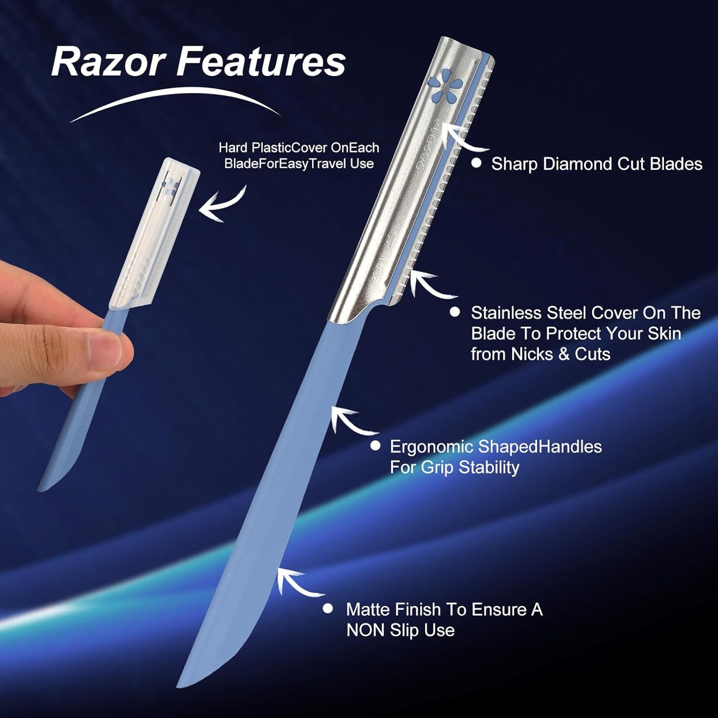 Women Facial Razor - Dermaplaning Tool for Hair Removal | Peach Fuzz Trimmer for Sensitive Skin