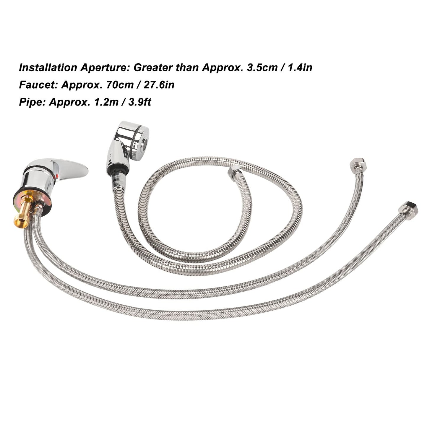 Salon Shampoo Sink Bowl Faucet and Sprayer Kit Ceramic Valve Sealing Hot Cold Shampoo Bed Faucet Sprayer Kit for Shampoo Bed Bowl Backwash Unit with Hose 1.2m