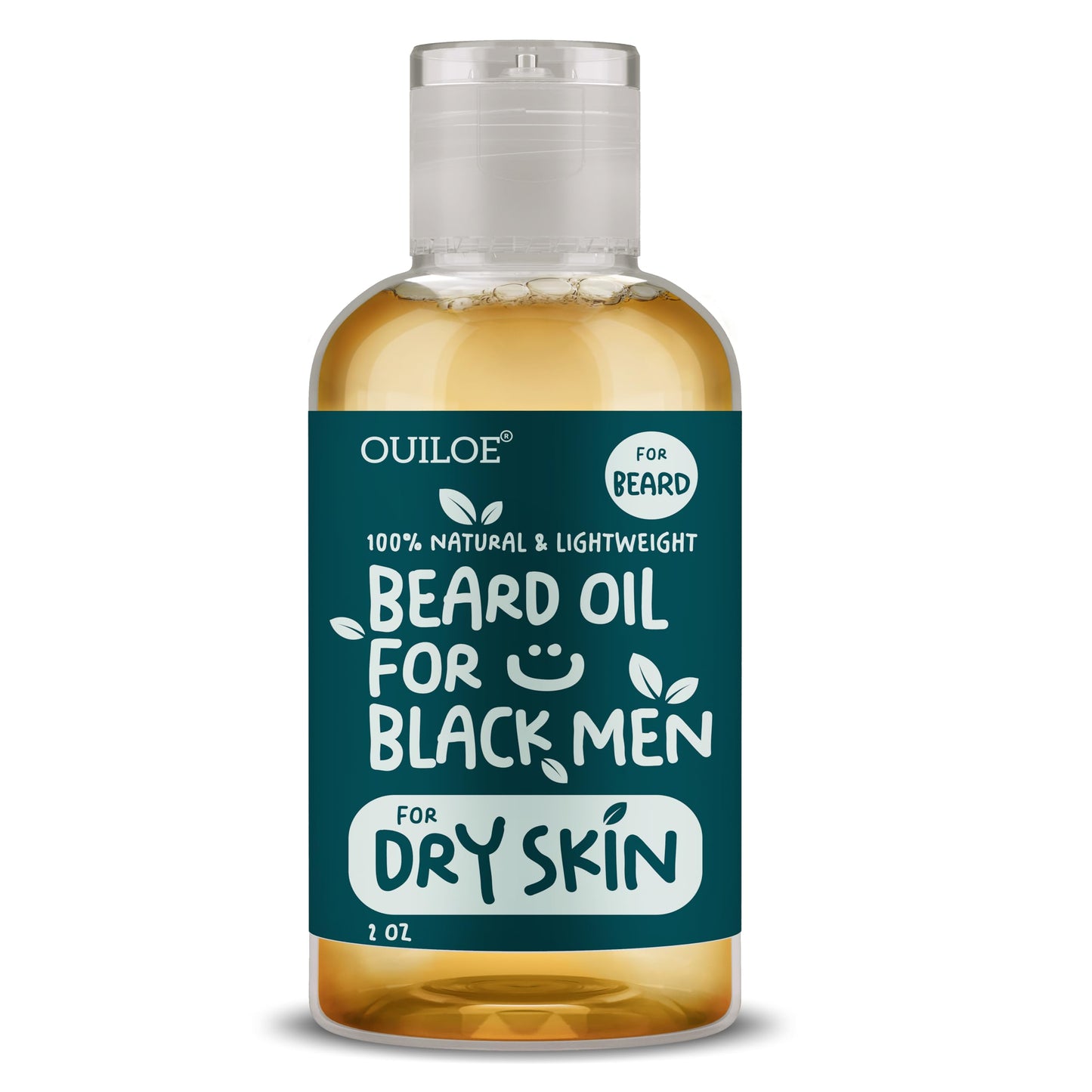 Ouiloe Beard Oil for Dry Skin - Non Comedogenic Beard Oil for Black Men - Safe for Acne Prone, Sensitive Skin - Unscented, Fragrance Free, Lightweight, Non Greasy, Soothing and Natural, 2oz