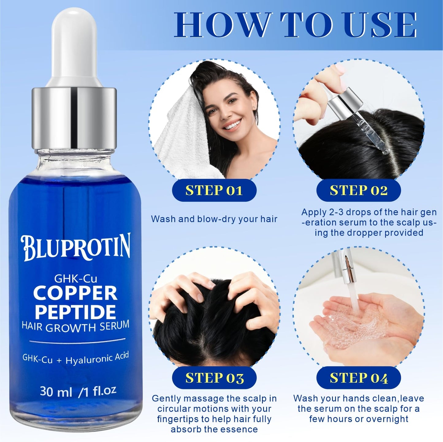 GHK-Cu Copper Peptide Hair Serum for Thinning Hair
