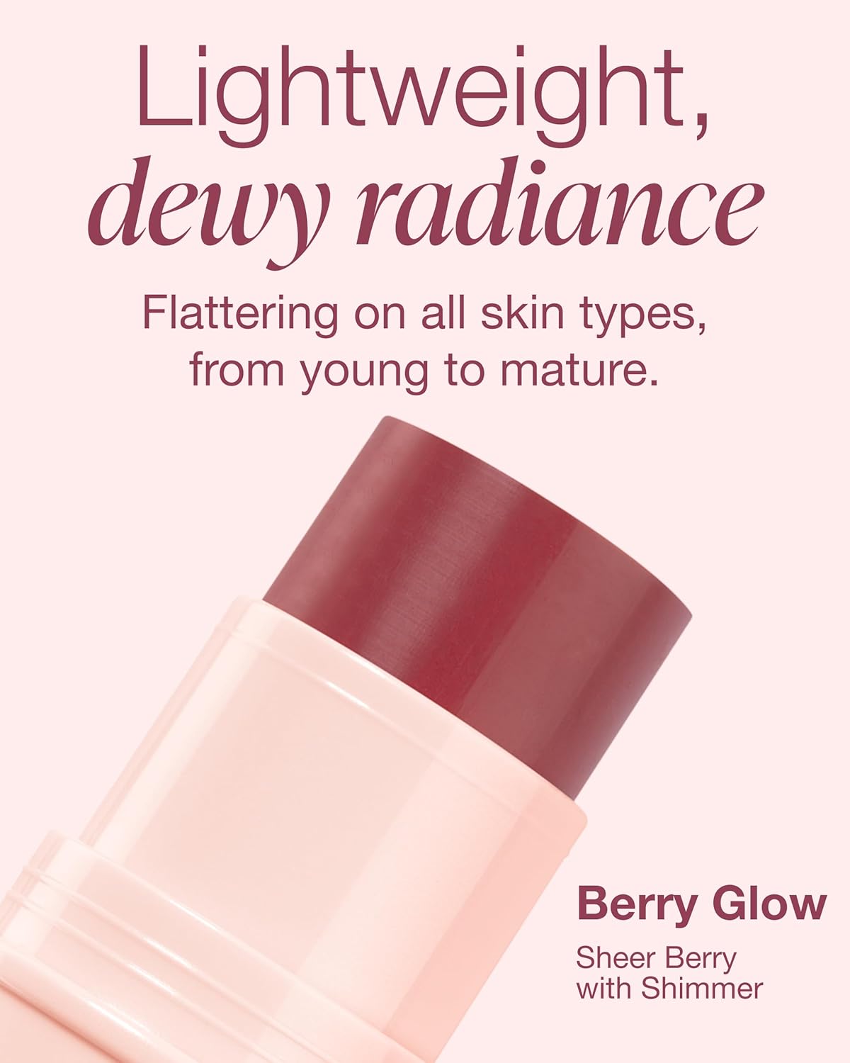 Mineral Fusion 3-in-1 Color Stick | Hydrating Tinted Cream Blush for Cheeks, Lips, and Eyes - Berry Glow