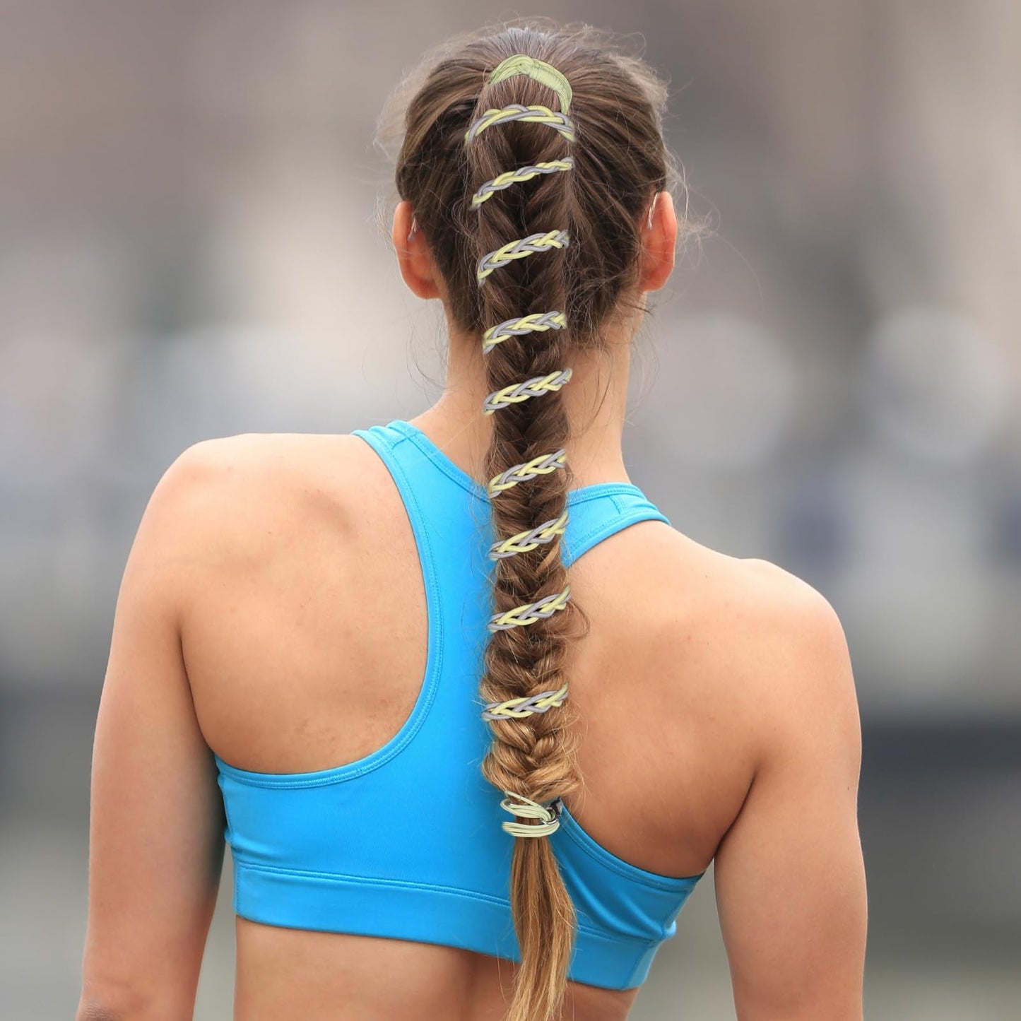TBUKEOM Spiral Hair Ties, 4 Pcs No Damage Elastic Braided Ponytail Holders for Long, Women with Thick Curly Hair, Perfect for Swimming, Sports, Riding, and Workouts (33 inch, 26 inch, 22 inch)