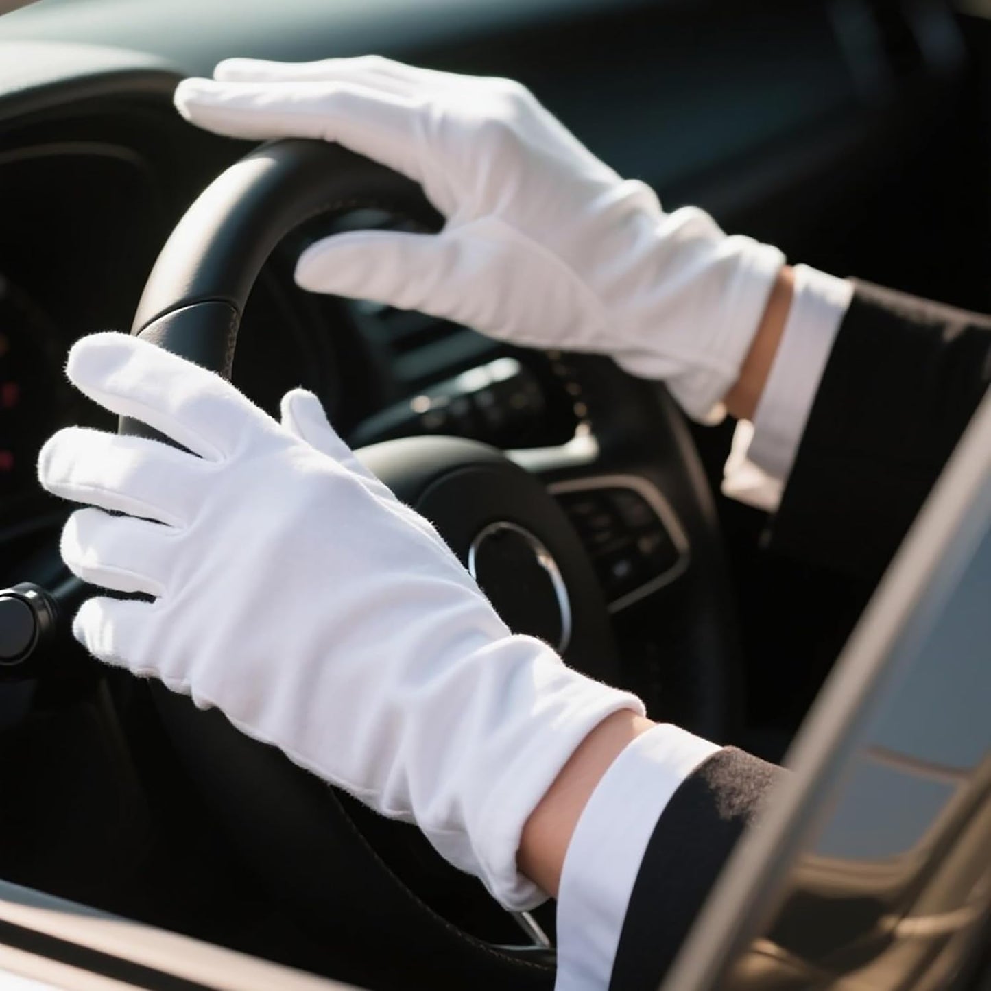 White Cotton Gloves for Dry Hands - Moisturizing Eczema Treatment | Medium, 3 Pairs