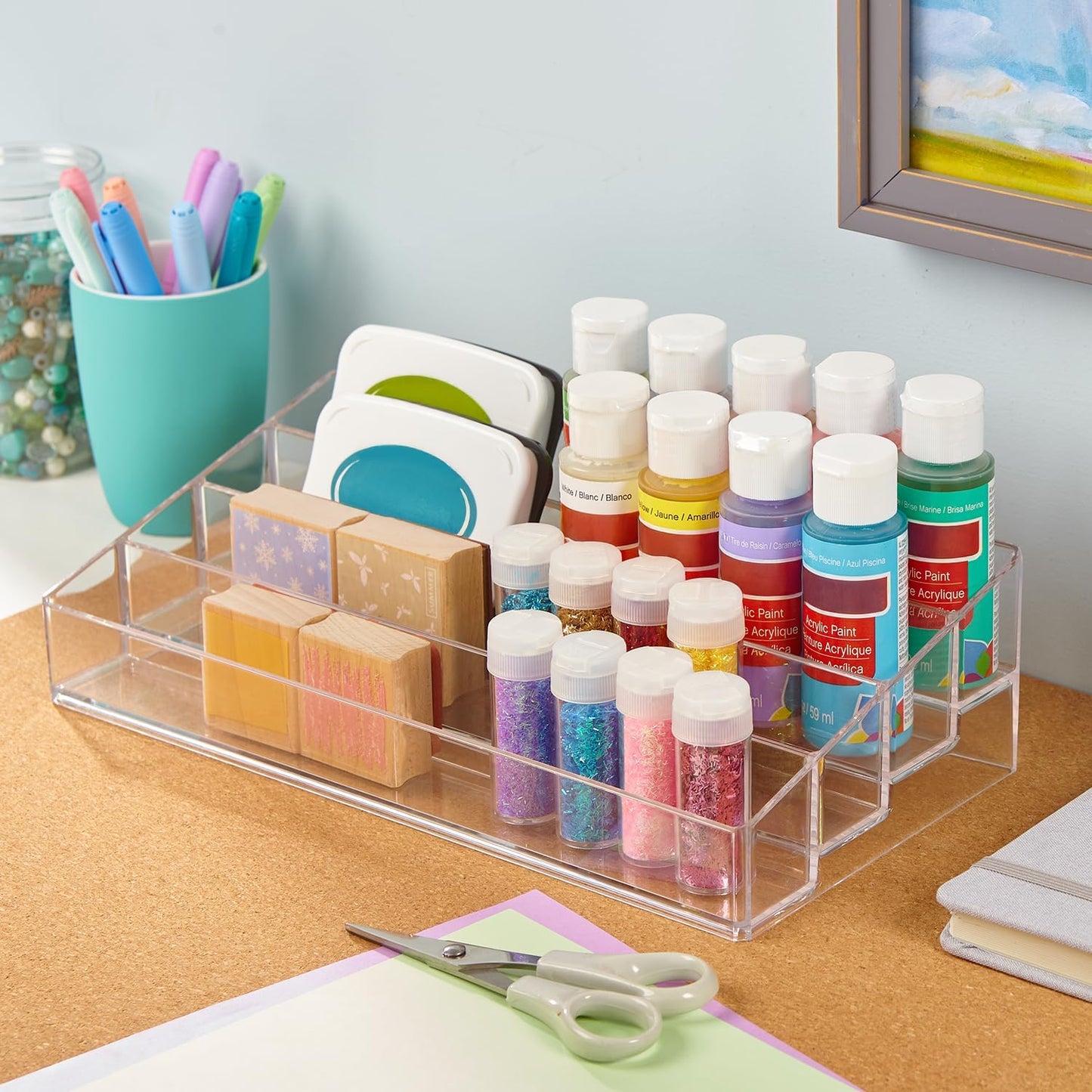 Multi-Level Nail Polish Bottle Holder - Clear Plastic Organizer Rack for 40 Bottles | 4-Tiered Vanity Display Stand