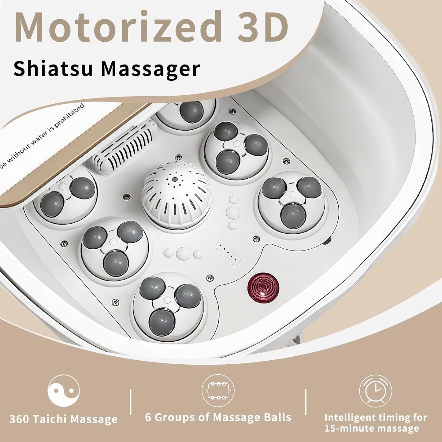 Collapsible Foot Spa Bath Massager - Heated Pedicure Tub with Bubbles & Timer | Relaxation & Stress Relief for Home or Office