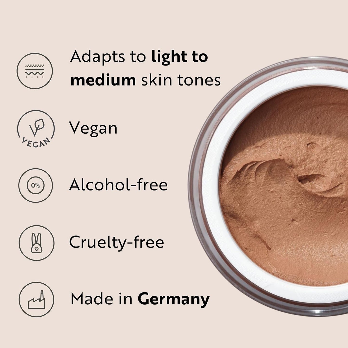 M. Asam Magic Finish Make-Up Mousse - 4-in-1 Primer, Foundation & Concealer | Vegan, Buildable Coverage for Light to Medium Skin Tones (1.01 Fl Oz)